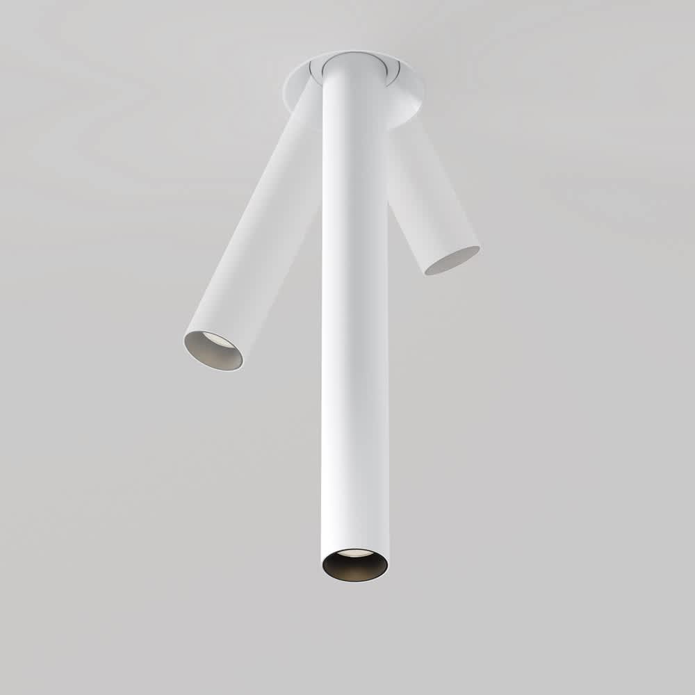 LED спот за вграждане Maytoni Focus T C140TRS-L300-7W3K-W, бял, изглед на дългия корпус при наклон