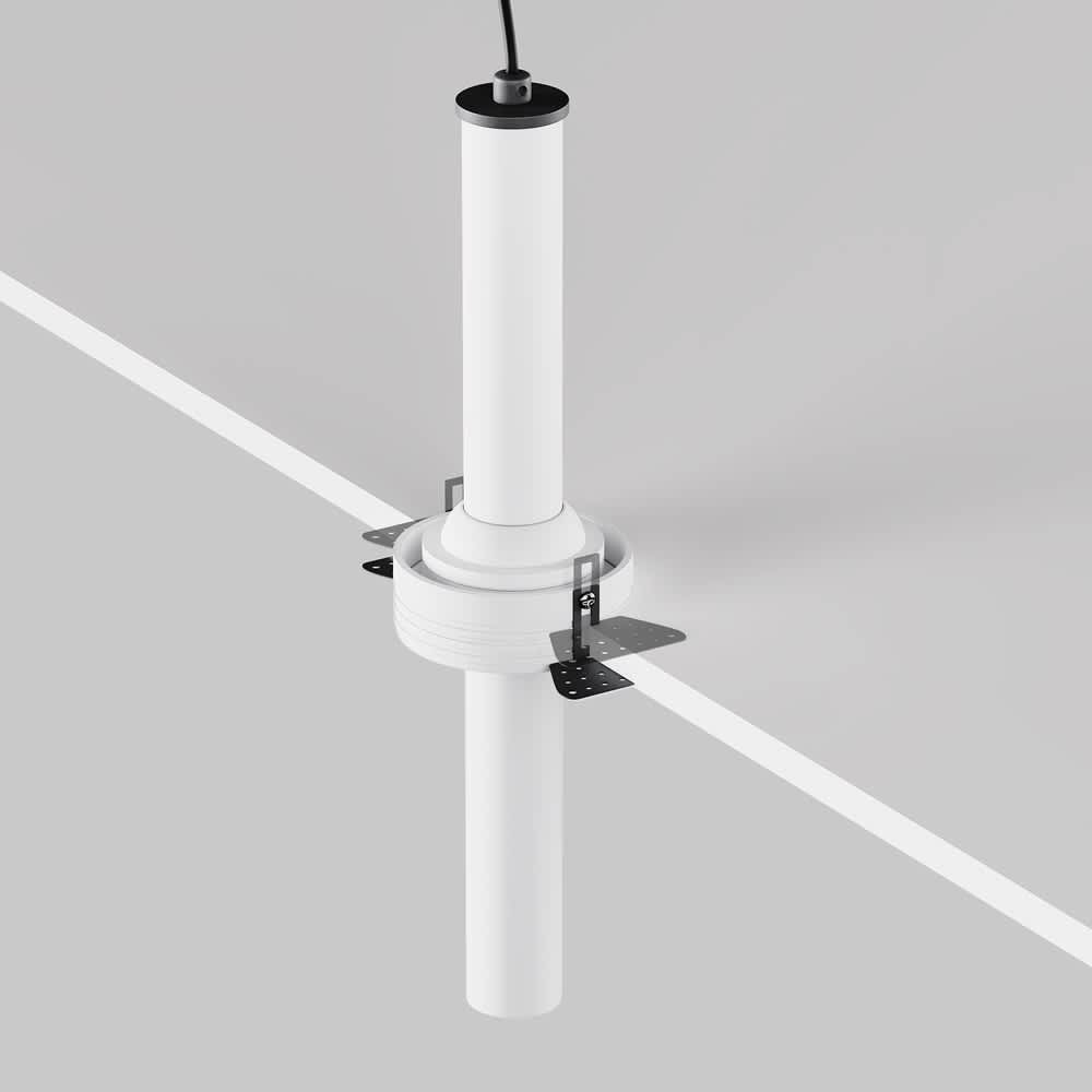 LED спот за вграждане Maytoni Focus T C140TRS-L300-7W3K-W, бял, детайл на скритата монтажна основа и кабела