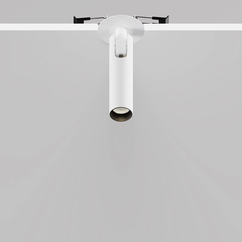 LED спот за вграждане Maytoni Focus T C141RS-L125-6W3K-W, бял, изглед на вграждането и пружинния монтаж