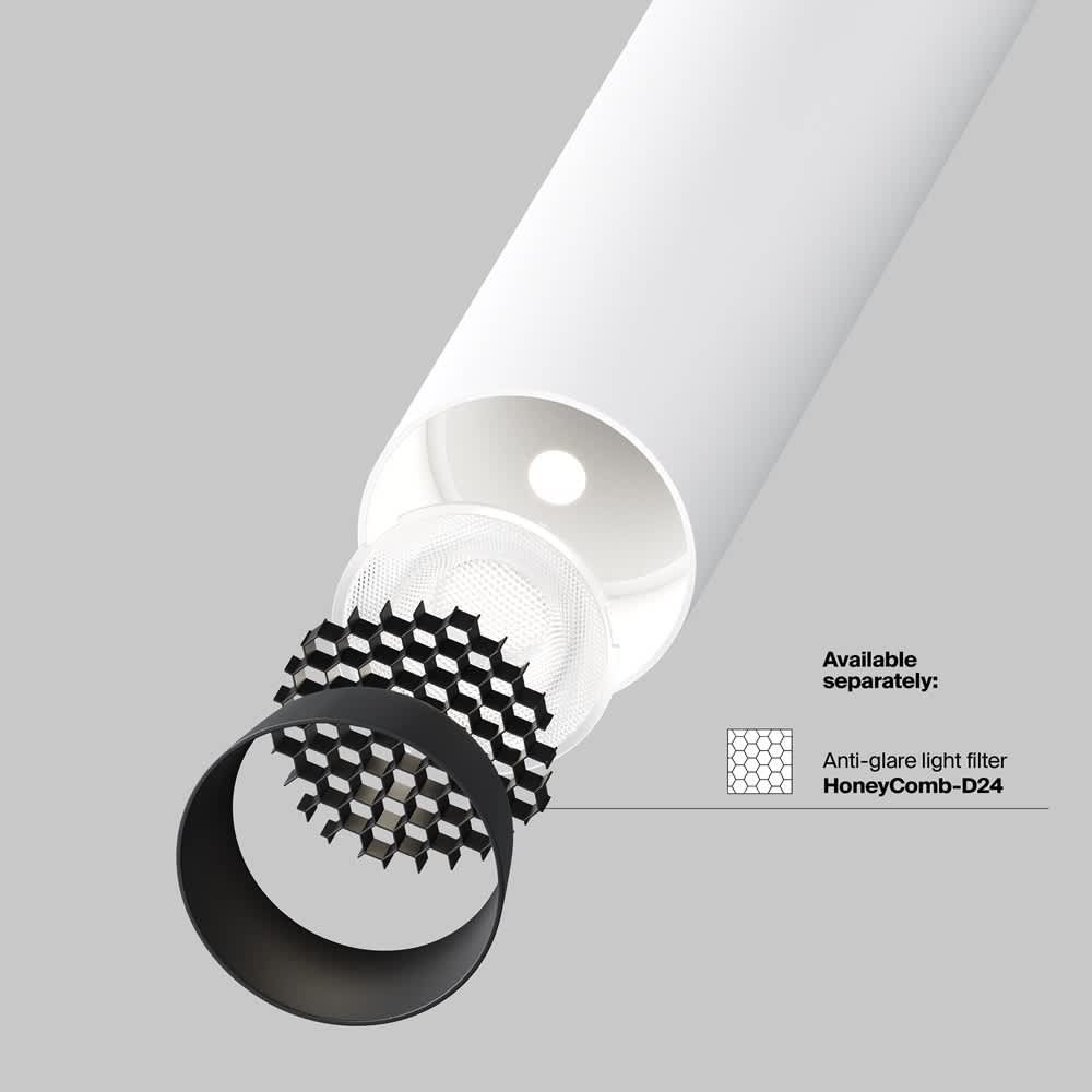 LED спот за вграждане Maytoni Focus T C141RS-L125-6W3K-W, бял, схема на отделно предлагания филтър HoneyComb-D24