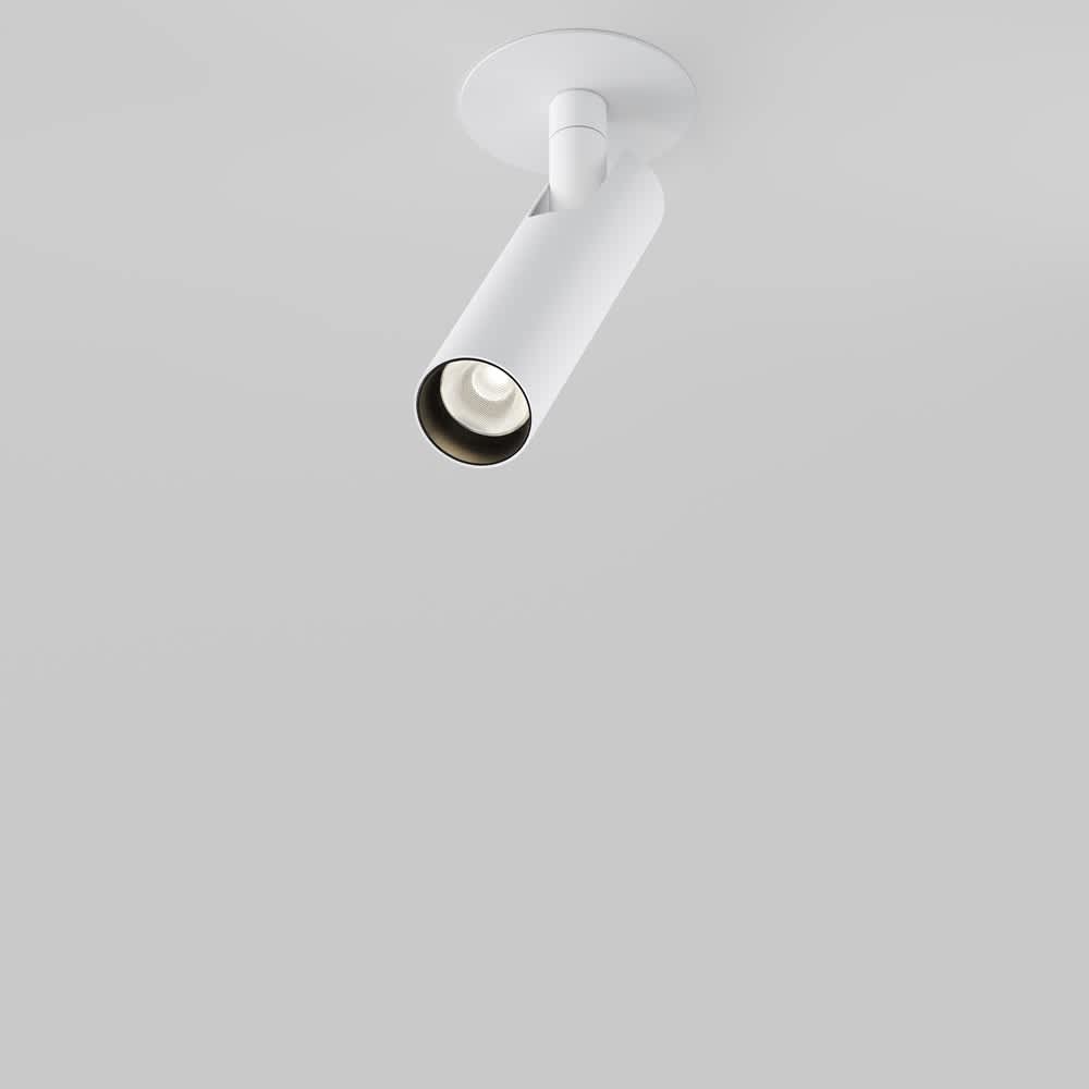LED спот за вграждане Maytoni Focus T C141RS-L125-6W3K-W, бял, общ изглед на белия спот под наклон