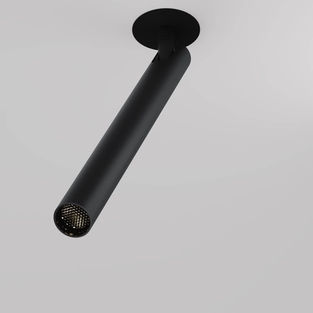 LED спот за вграждане Maytoni Focus T C141RS-L300-6W3K-B, черен, изглед с поставен допълнителен филтър тип пчелна пита