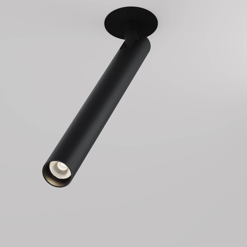 LED спот за вграждане Maytoni Focus T C141RS-L300-6W3K-B, черен, общ изглед на дългия черен спот под наклон