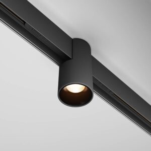 LED спот Maytoni Exility Alfa TR122-2-7W3K-B, черен, общ изглед върху релсата
