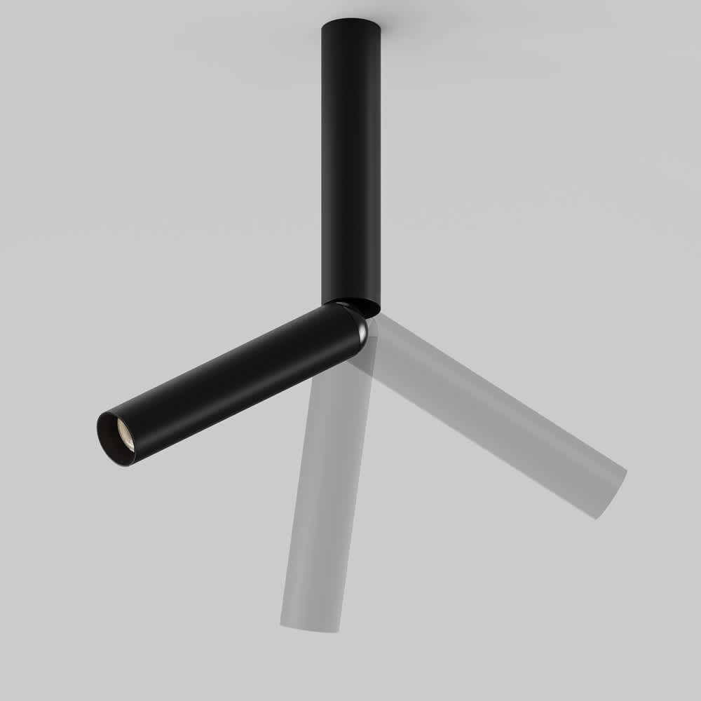 LED спот за повърхностен монтаж Maytoni Focus T C142CL-6W3K-B 6W 3000K Ø3 см черен - демонстрация на завъртането