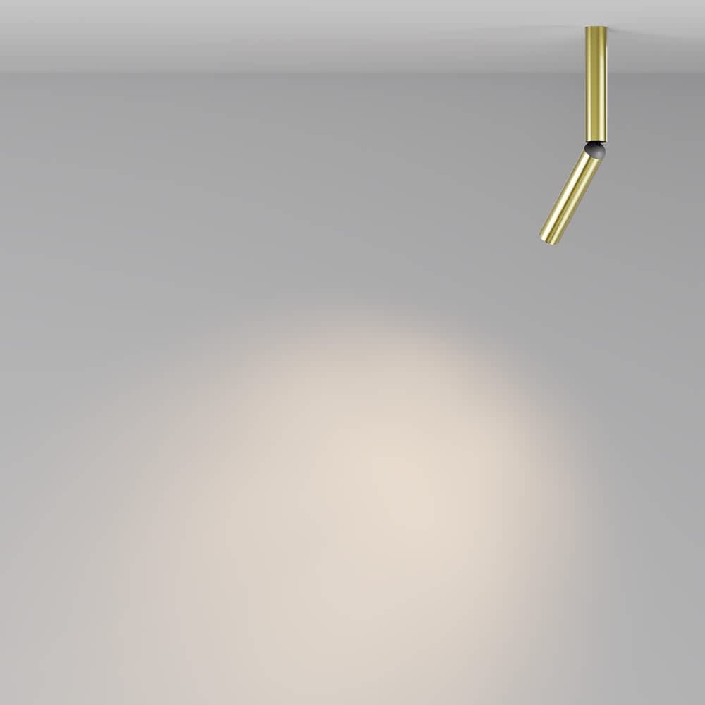 LED спот за повърхностен монтаж Maytoni Focus T C142CL-6W3K-BS 6W 3000K Ø3 см месинг - студийна демонстрация на светлината