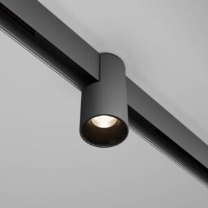 SMART LED спот Maytoni Exility Alfa TR122-4-7W-DS-B, черен, общ изглед върху релсата