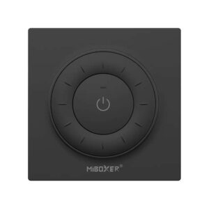 Черно дистанционно управление MiBoxer K3-B MONO/CCT за LED лента, 2.4G RF, с въртящо се колело и магнитна основа