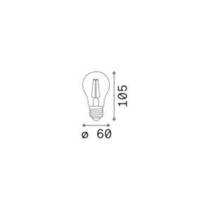 LED filament крушка E27 Ideal Lux 271613 – 8 W, 3000 K, 880 lm, CRI 90
