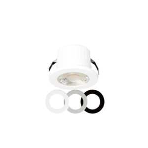 Мини LED луничка за вграждане Vito TRIPLET 2027680, бял корпус и сменяеми декоративни рингове в бяло, черно и мат никел