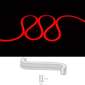 Червен LED неон Bergmen Neon Flex HS 24V DC, 14W/m, IP67, ролка 5 метра