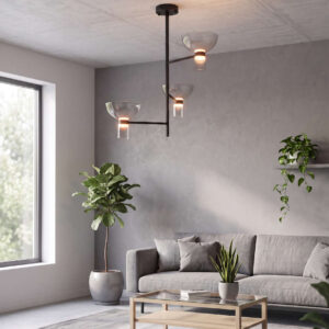 LED пендел ACA Lighting CUP HM250453A – 24 W, 1900 lm, 3000 K, черен метал и стъкло