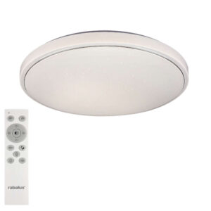 LED плафон Rabalux Bruce 2117 с дистанционно управление, RGB CCT 3000–6000 K, бял корпус, Ø590 мм