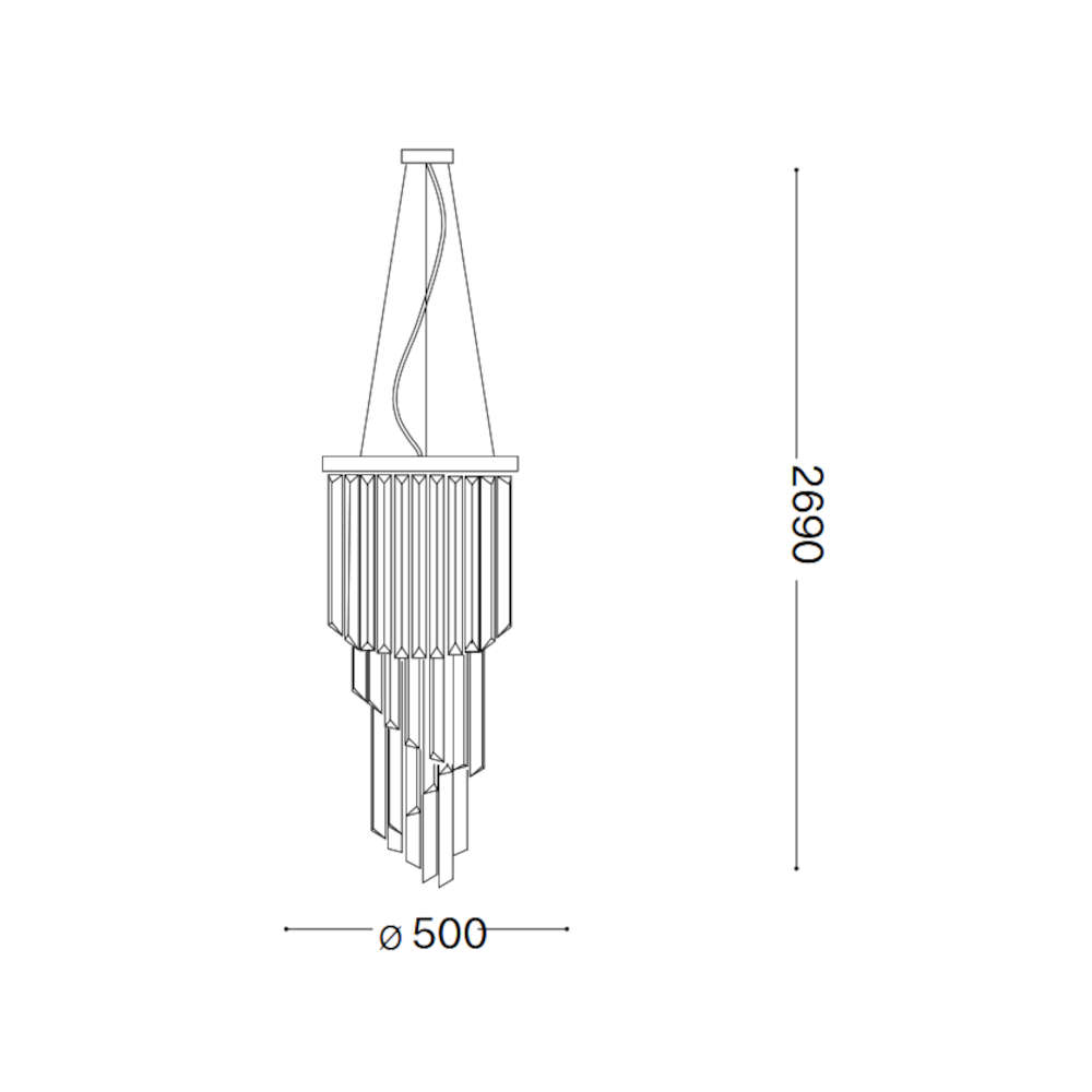 Кристален полилей Ideal Lux Carlton SP12 166247 12хE14 хром - Image 4