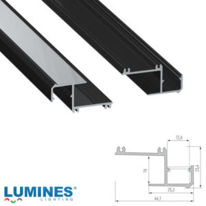 LED профил за плоскости Lumines Lighting IPA16 10-0415-30 черен лакиран, 3 м