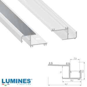 LED профил за плоскости Lumines Lighting IPA16 10-0491-30 бял лакиран, 3 м