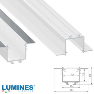 LED профил за вграждане в гипсокартон Lumines Lighting Subli 10-0551-10 – бял лак, 1 м LED профил за вграждане в гипсокартон Lumines Lighting Subli 10-0551-10 – бял лак, 1 м