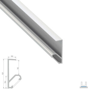 Ъглов алуминиев LED профил Lumines Lighting Q18 10-0690-30 Raw, 3 м, за осветяване на рафтове и шкафове