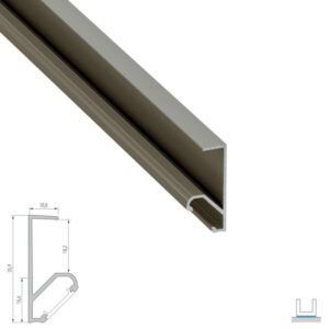 Ъглов алуминиев профил Lumines Lighting Q18 10-0693-30 Inox, 3 м, 45° за LED осветление на рафтове и шкафове