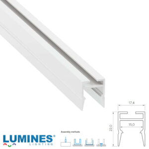 Бял лакиран алуминиев LED профил Lumines Lighting SLIMO 10-1171-10, дължина 1 м