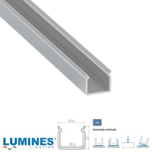 Алуминиев LED профил Lumines Lighting SEI 10-1780-30 Raw, 3 м, за LED лента до 12 мм