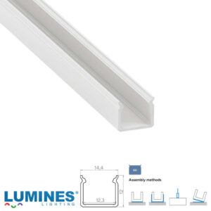 Алуминиев LED профил Lumines Lighting SEI 10-1781-30, бял лакиран, 3 м за LED ленти