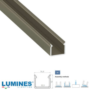 Алуминиев LED профил Lumines Lighting SEI 10-1783-30, анодизиран Inox, 3 м за LED лента