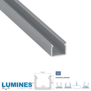 Алуминиев LED профил Lumines Lighting SEI 10-1784-20, сребрист анодизиран, 2,02 м