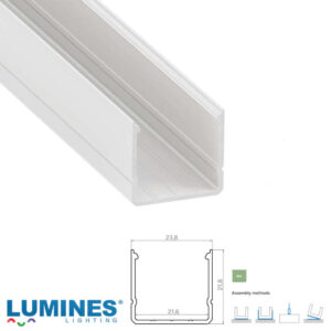 Алуминиев LED профил Lumines Lighting RAI 10-1791-30, бял лакиран, 3 м за две LED ленти