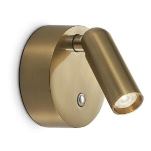 Ideal Lux Bean AP Round Rechargeable 350264 - акумулаторен LED аплик с месингово покритие, кръгла основа и цилиндрична глава