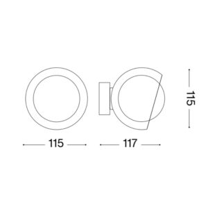 Ideal Lux Bloom AP1 D12 366548 - схема с размери