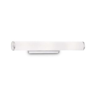 Аплик Ideal Lux Camerino AP3 027098 с бял цилиндричен стъклен дифузер с дължина 52 см и алуминиева основа