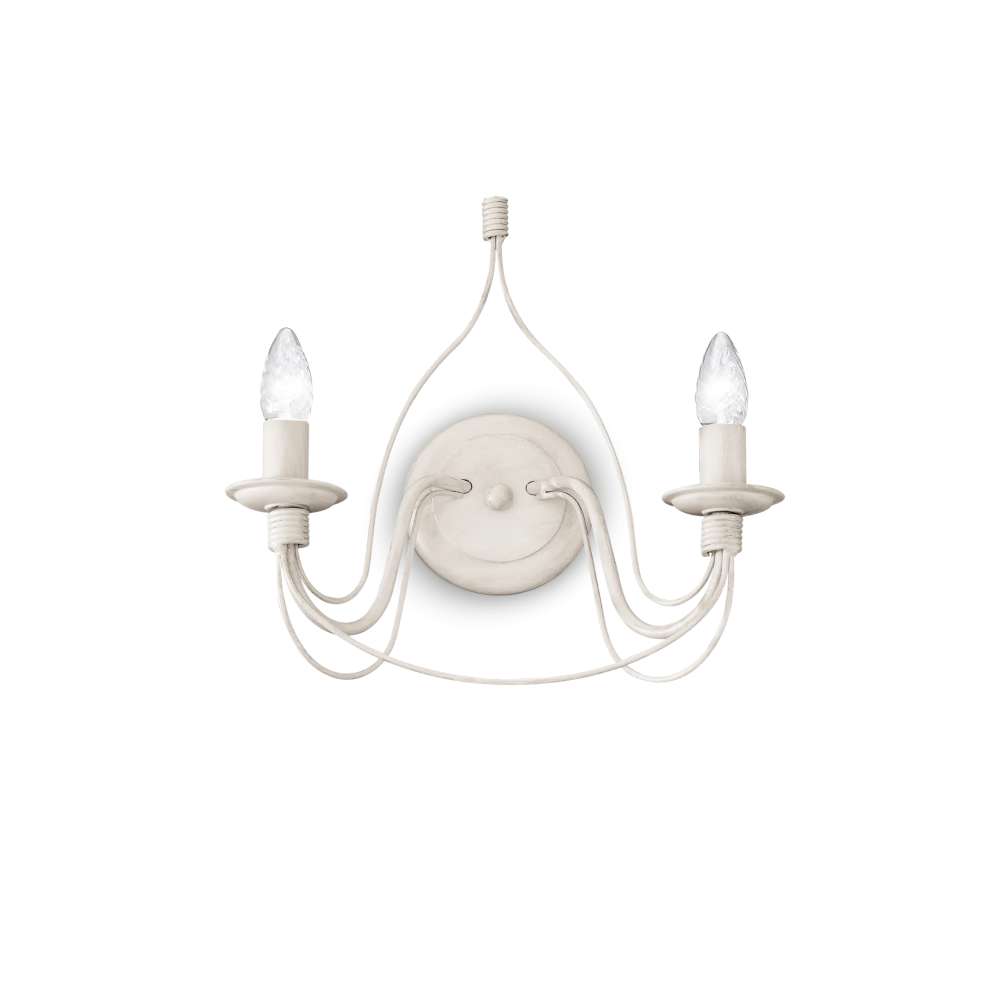 Аплик Ideal Lux Corte AP2 028460 - бели извити метални рамена