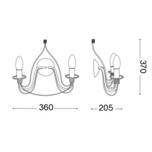 Схема с размери на Ideal Lux Corte AP2 057200