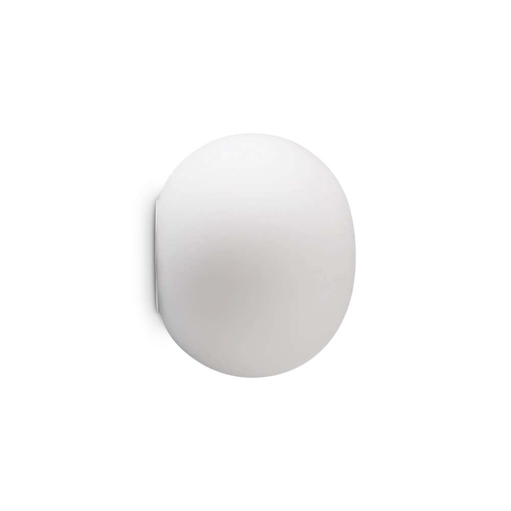 Бяла стенна лампа Ideal Lux Cotton AP1 D15 352329 със стъклен дифузер Ø15 см