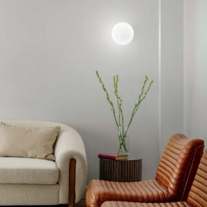 Cotton AP1 D20 352336 - аплик в интериор Стенна лампа Ideal Lux Cotton AP1 D20 352336 с бял светещ стъклен дифузер в интериор