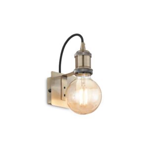 Аплик Ideal Lux Frida AP1 163321 с месингов цвят на стенната основа и държача на фасунгата