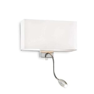 Аплик Ideal Lux Hotel AP2 035949 E27 и LED 1,5W 3000K бял и хром - основен изглед