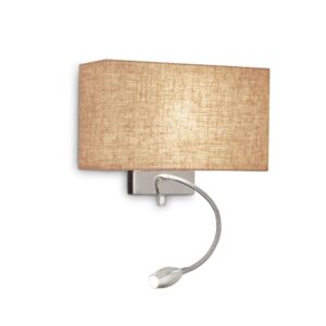 Аплик Ideal Lux Hotel AP2 103204 E27 и LED 1,5W 3000K бежов и хром - основен изглед