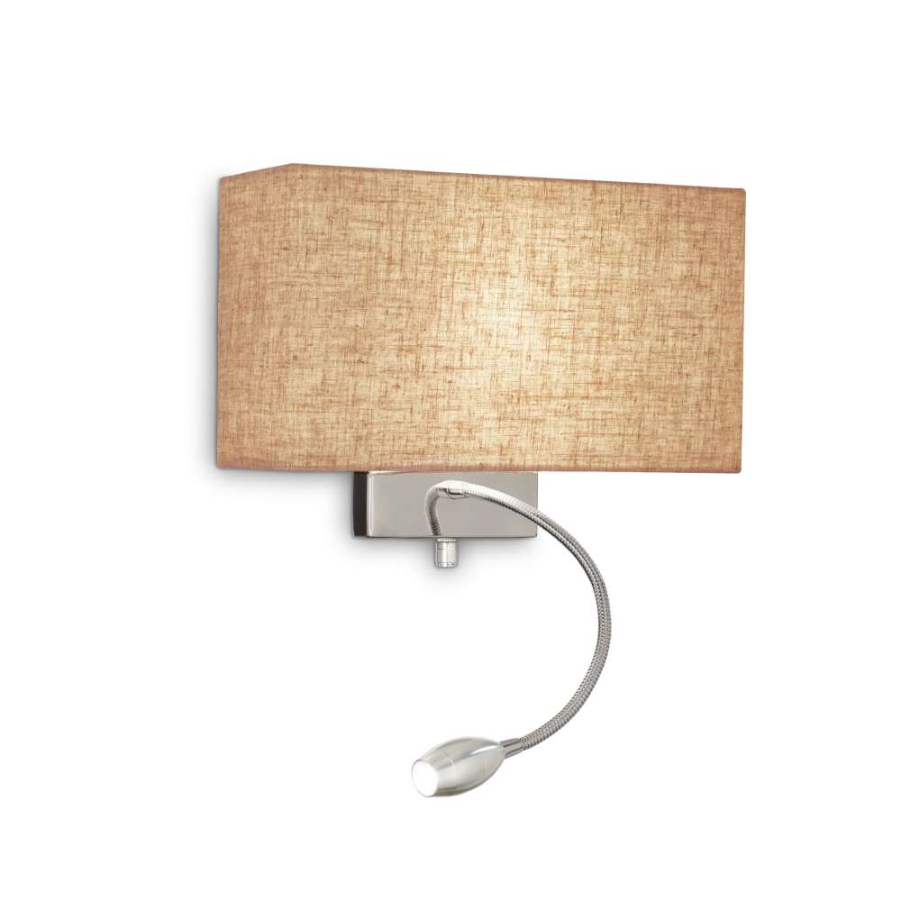 Аплик Ideal Lux Hotel AP2 103204 E27 и LED 1,5W 3000K бежов и хром - основен изглед