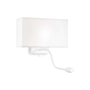 Аплик Ideal Lux Hotel AP2 215693 E27 и LED 1,5W 3000K бял - основен изглед