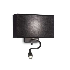 Аплик Ideal Lux Hotel AP2 215709 E27 и LED 1,5W 3000K черен - основен изглед