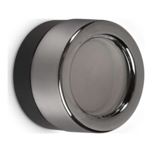 Аплик Ideal Lux Lolly AP1 Grigio 354644 Ø10,5 см с черна метална основа и опушен стъклен дифузер