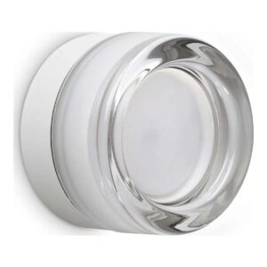 Аплик Ideal Lux Lolly AP1 Trasparente 354651 Ø10,5 см с бяла метална основа и прозрачен стъклен дифузер
