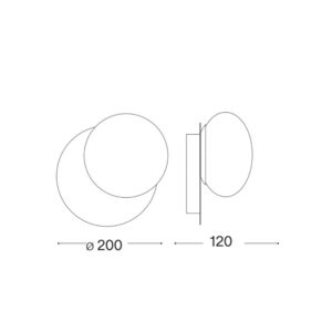 Официална схема с размерите в милиметри на Ideal Lux Ninfea AP1 306940