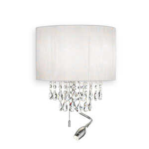 Аплик Ideal Lux Opera AP3 068268 с бял абажур и LED лампа за четене