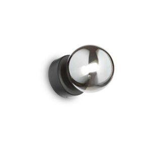 Ideal Lux Perlage AP01 292403 - аплик с опушено стъкло и черен метал, общ изглед