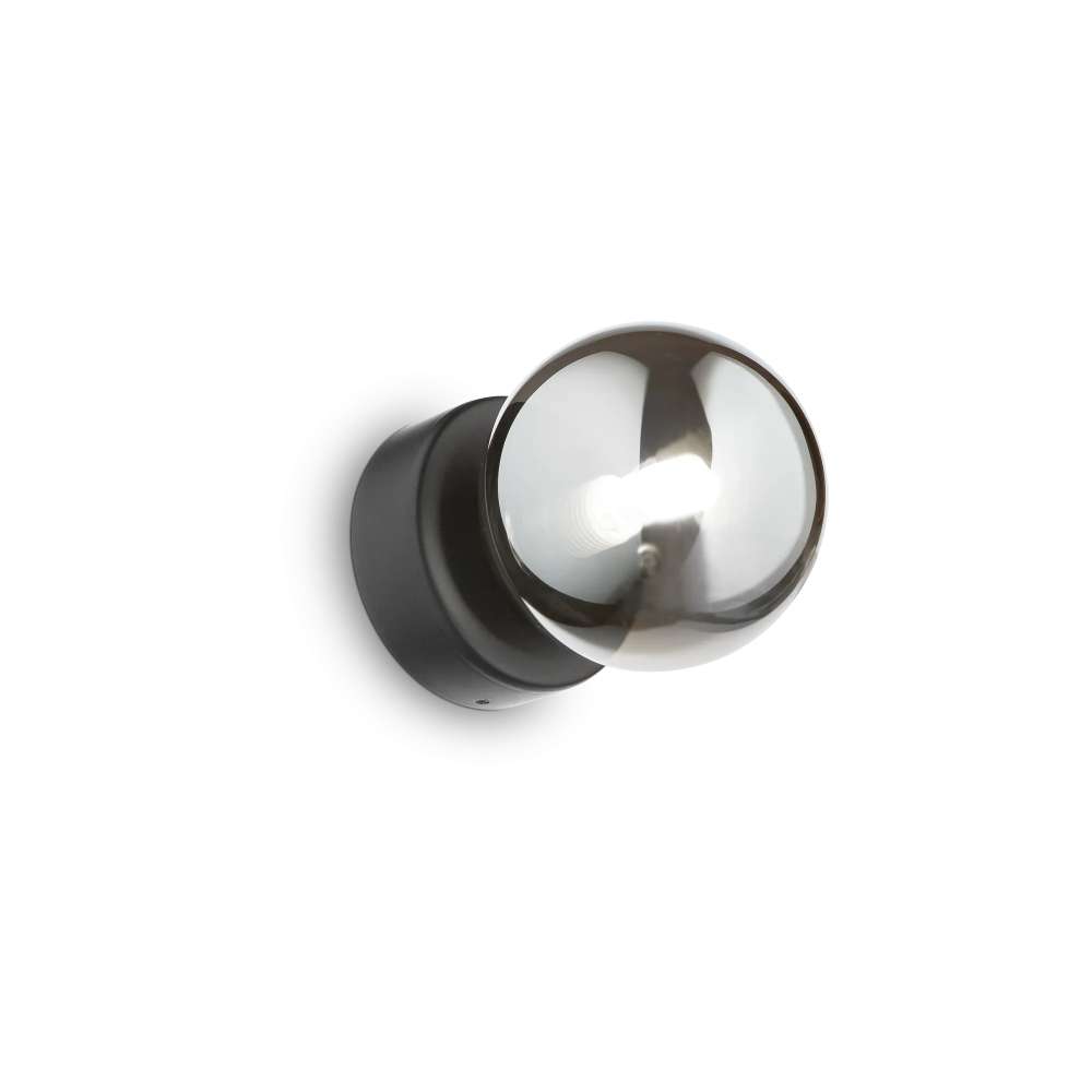 Ideal Lux Perlage AP01 292403 - аплик с опушено стъкло и черен метал, общ изглед