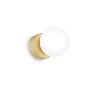 Ideal Lux Perlage AP01 292410 - аплик с бяло матирано стъкло и метал в цвят месинг, общ изглед