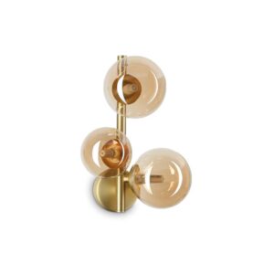 Ideal Lux Perlage AP03 322742 - аплик с кехлибарено стъкло и метал в цвят месинг, общ изглед